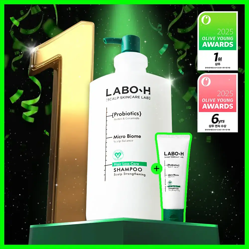 [4년 연속1등] 라보에이치 두피강화샴푸 750ML+100ML(증정) [탈모증상완화]